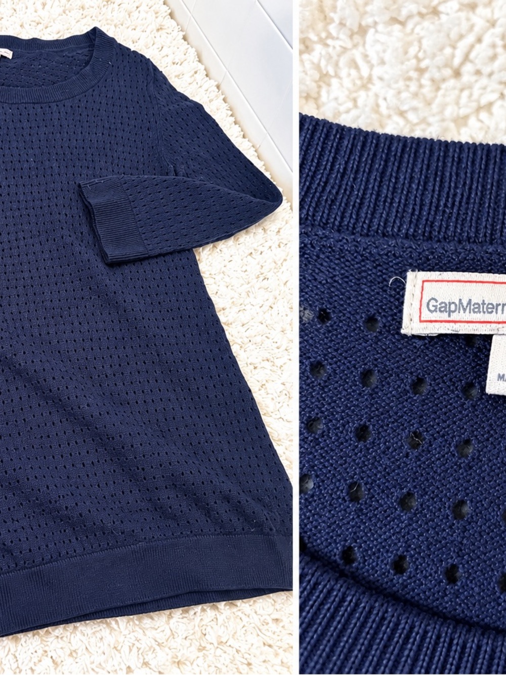 Gap Maternity Navy Eyelet Knit Sweater – XL